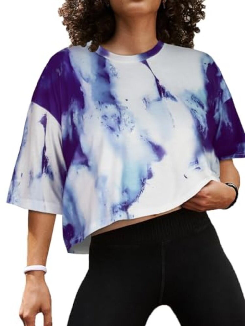 Crop Tops for Women Half Sleeve Summer Tshirts Oversized Loose Fit Tees